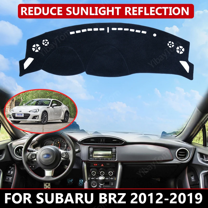 

Carpet Dash mat for Subaru BRZ 2012-2019 Auto Dashboard Velvet Cover Black blocks dust reduces noise car accessories
