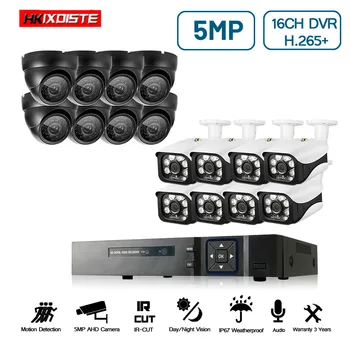 

h.265 16CH 5MP CCTV System AHD DVR kit HD 5MP SONY Sensor Outdoor IP66 Security Camera IR Night Vision Video Camera