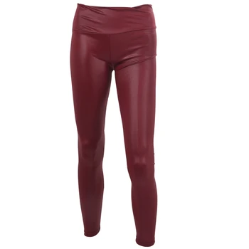 

Sexy Womens Faux Leather Look High Waist Leggings Pants Tights Size L - wine Red