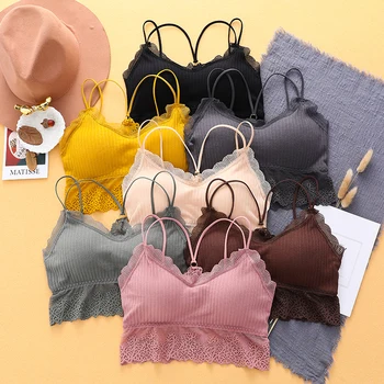 

Women Plus Size Push Up Wireless Lace Bra Top Women Bralette Underwear Lingerie Full Cup