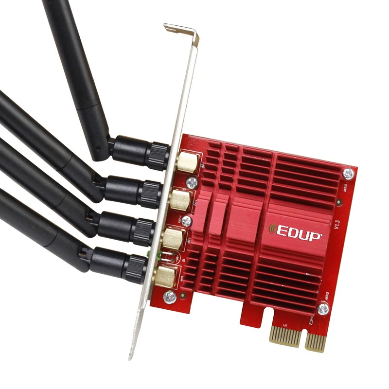 EDUP PCI-E 1900 Мбит/с WiFi карта адаптер 2,4 ГГц/5 ГГц Двухдиапазонная беспроводная сетевая карта с антеннами для настольного ПК