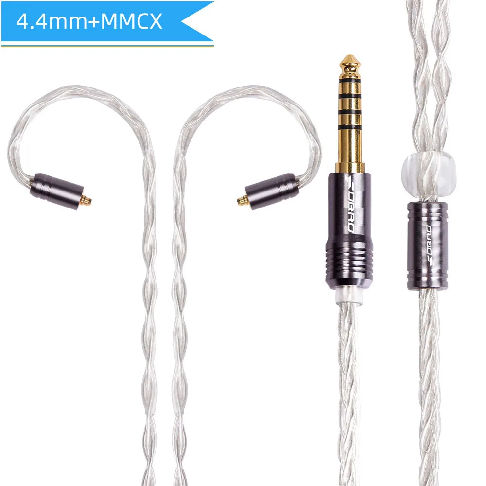 4.4mm MMCX Silver FDBRO 8 ядерный мини посеребренные компакт-дисков кабель IE80 MMCX 2Pin A2DC IM 2,5/3,5/4,4 мм балансный кабель для SE315 SE425 SE535 SE846 UE900 H3 - Цвет: 4.4mm MMCX Silver