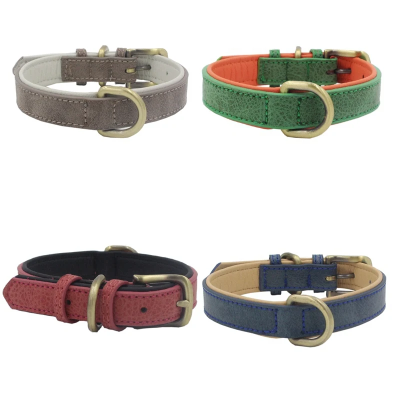 Ошейник для питомца собаки классический ретро однотонный классический ошейник для собаки подходящий поводок и поводок для кошки, щенка, среднего и большого размера ошейник для собак