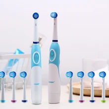 2 комплекта, электрическая зубная щетка с 4 сменными зубными головками, отбеливание зубов, гигиена полости рта, вращающаяся зубная щетка