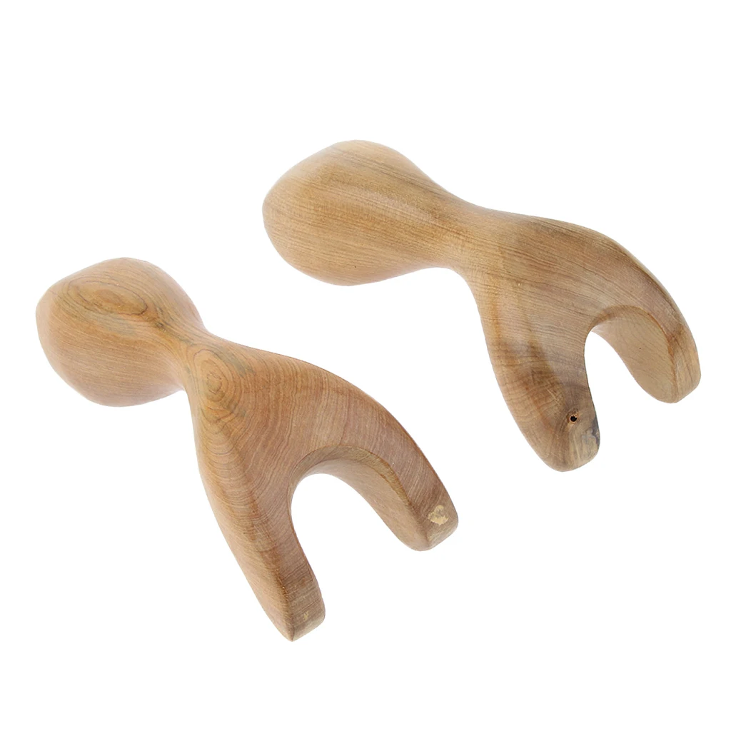  2pcs Sandal Wood Gua Sha Scraping Massage Tools, Natural Wooden Trigger Point Guasha Scraper Board with Smooth Edge