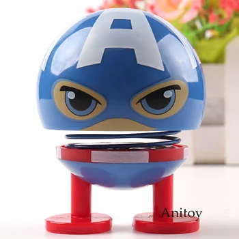 

Marvel Avengers Figures Toys superhero Iron Man Captain America Action Figure Q Version PVC Car Decoration Dolls Kids Bobblehead