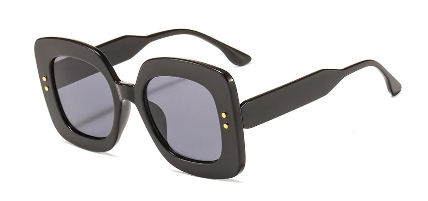 46190 Квадратные ретро солнцезащитные очки с заклепками для мужчин и женщин модные UV400 очки