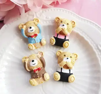

wholesale!Kawaii Flat back Resin cartoon bear Crafts Flatback Cabochon Scrapbooking Fit Hair Clips Beads Diy