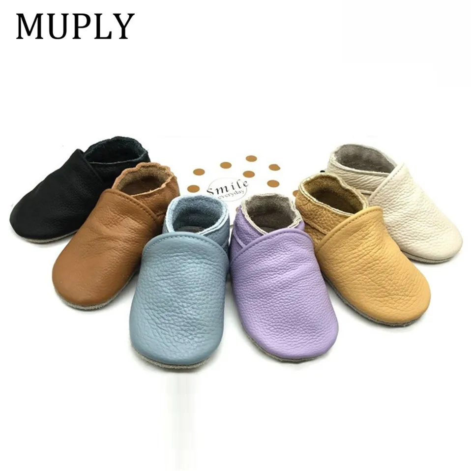 Sayoyo 100% Leather Baby Shoes Infant Moccasins Soft Sole Toddler Walk Slippers 
