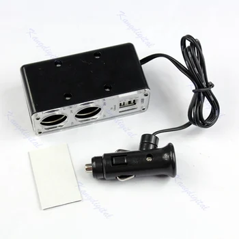 

2 Way Port Double USB Car Charger Cigarette Lighter Adaptor Socket Splitter