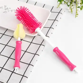 

Baby 360 Degrees Rotating Feeder Cleaning Brush Feeding-Bottle Brush Silicone Nursing Bottle Cleaning Tool with Case