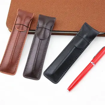 

OOTDTY Retro Fountain Pens Case Pencils Bag One Single Writing Holder Supplies Storage 1Pc