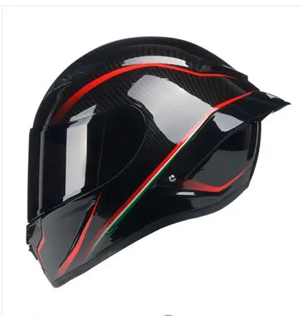 Полный уход за кожей лица Pista GP-R черно-красный лаковый мотоциклетный, из углеродного сплава шлем для верховой езды автомобиля Мотокросс гоночный мотоцикл шлем DOT Сертификация - Цвет: R1