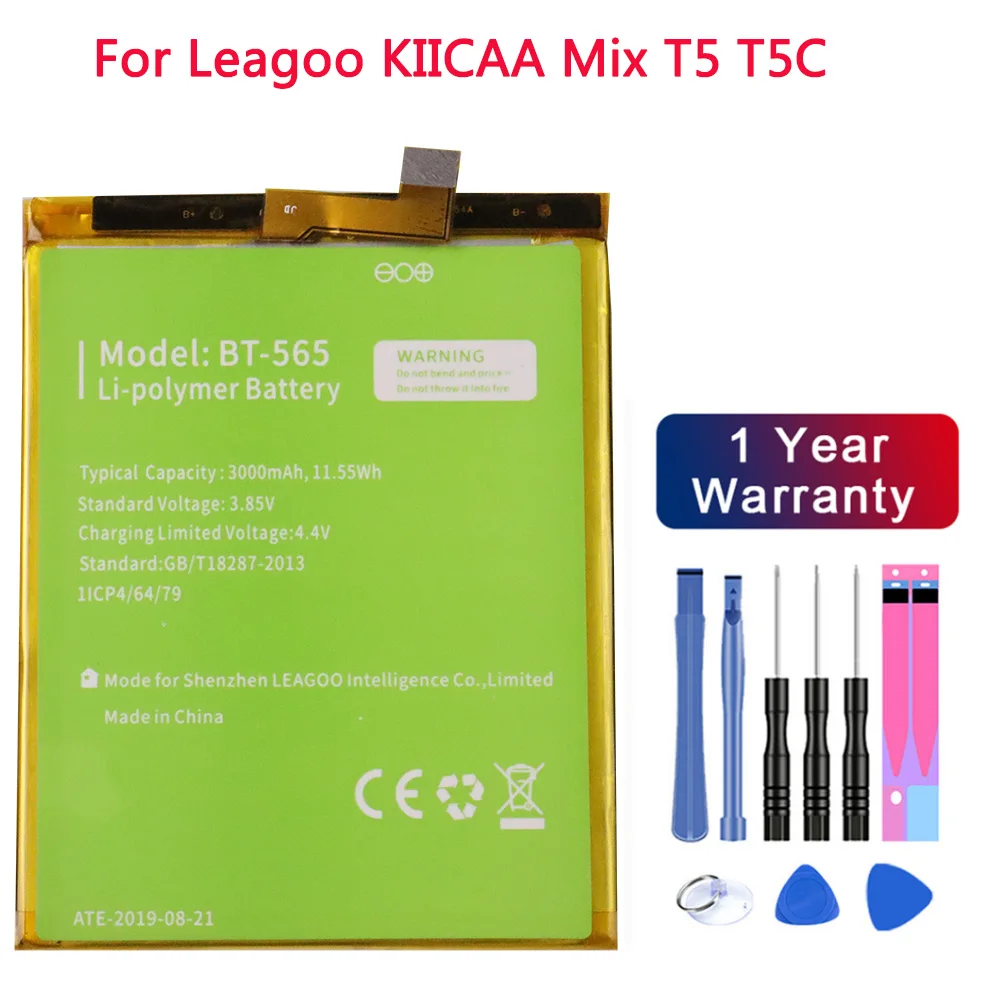 100% Оригинальный BT-565/BT-566 аккумулятор 3000 мАч для Leagoo KIICAA Mix T5 T5C BT565/BT566 Запчасти