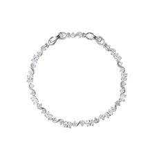 WEIMANJINGDIAN Новое поступление родий посеребренный цвет S форма кубического циркония цепи браслеты