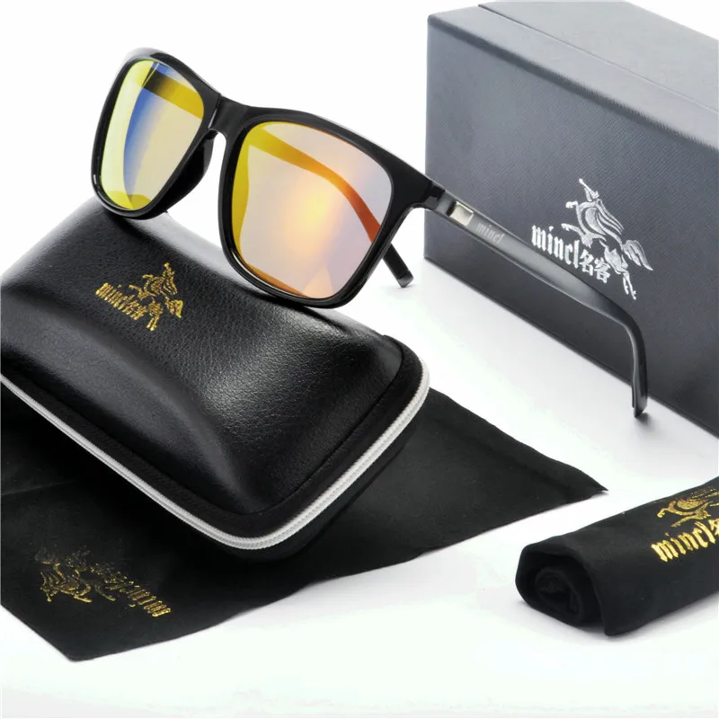 Квадратные мужские поляризованные солнцезащитные очки из алюминия и магния солнцезащитные очки для вождения прямоугольные Оттенки для мужчин солнцезащитные очки с коробкой FML
