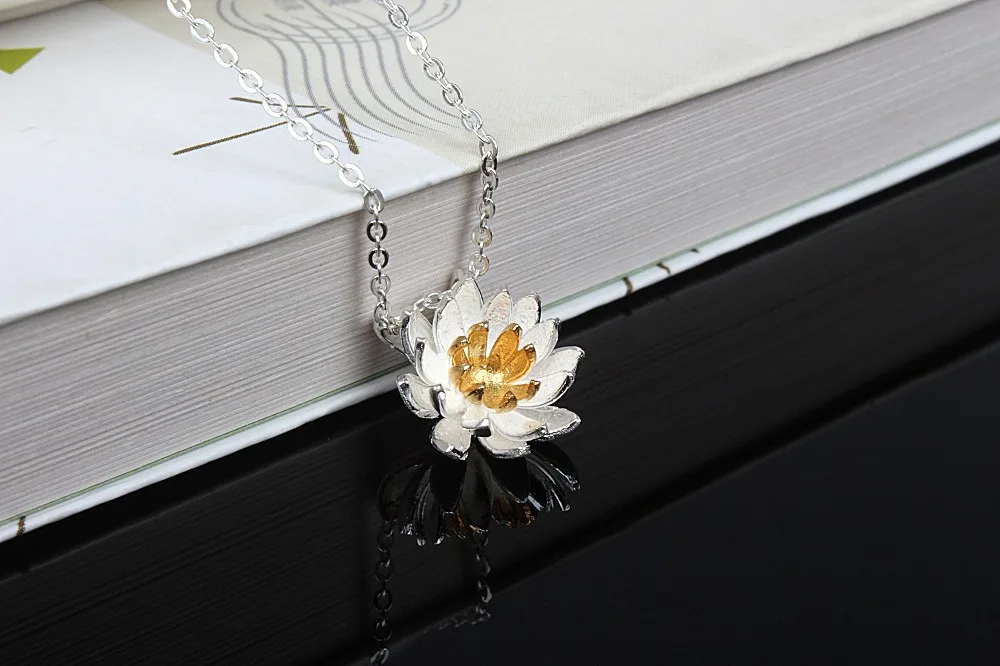Boho, свадебные украшения, 925 пробы, серебро, лотос, ожерелья для женщин, девушек, подарки, ожерелье