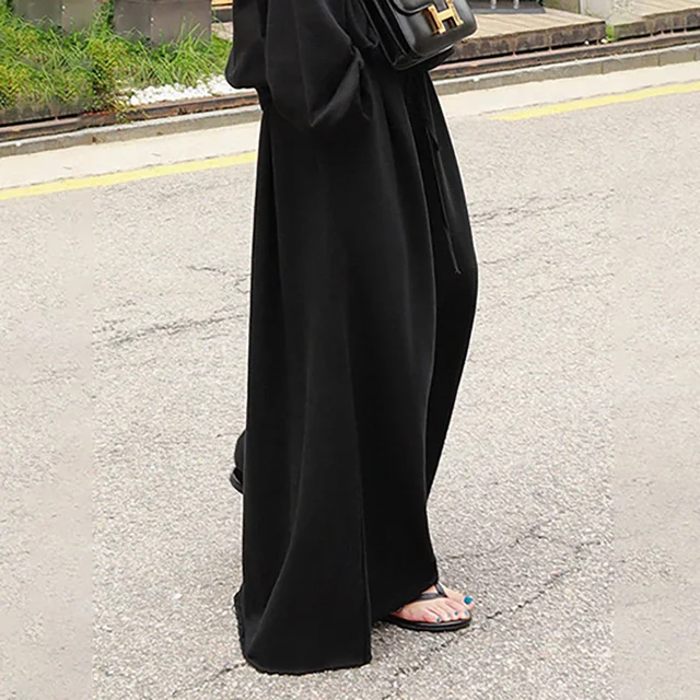 Women's Wide Leg pants Solid Fashion Loose Cotton Trousers Women Casual Work Long Pants Pantalon Palazzo Female Turnip BLACK