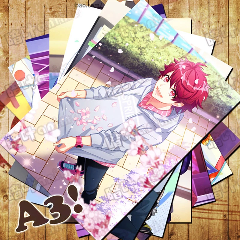 10 PCS/LOT Anime A3! Season Spring & Summer HEROINE Sakuma Citron Poster  Stickers Toys A3 Game Postcard Wall Pictures Gift Card