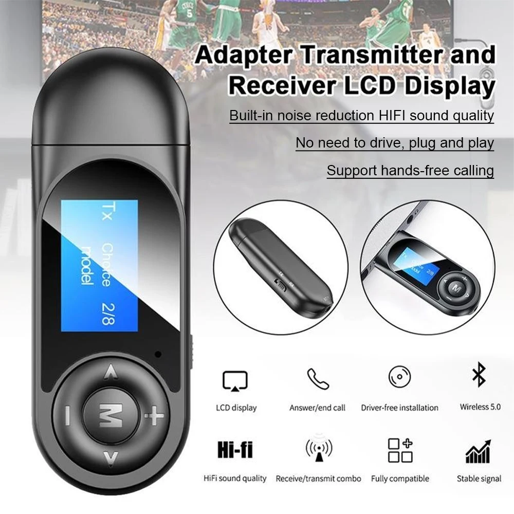 Bluetooth 5.0 HIFI Audio Adapter USB Antenna For Phone Apple IOS Android Wireless Dongle Hands-free Call Voice Transmitter | Электроника