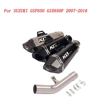 Slip On Motorcycle Exhaust Mid Link Tube And 51mm Vent Pipe Stainless Steel Exhaust System For SUZUKI GSF650 GSX650F 2007-2016