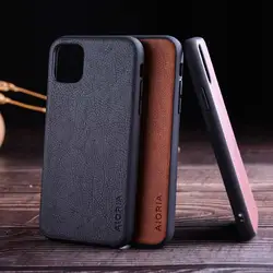 Чехол для iphone 11 pro max funda роскошный кожаный винтажный личи кожа с узором Капа чехол для iphone 11 pro max чехол coque