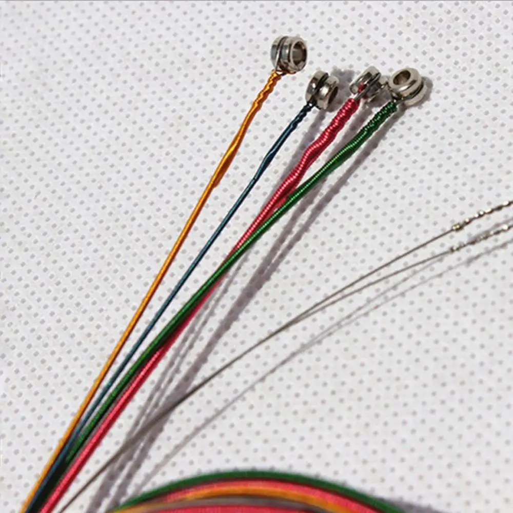 Rainbow Colorful Guitar Strings E-A for Acoustic Folk Guitar Classic Multi Color Acoustic Steel Strings 6pcs acoustic guitar strings