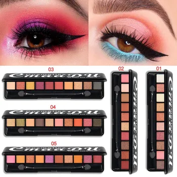 

10 Colors Eyeshadow Palette Pro Earth Makeup With Brush Smoky Eye Shadow Shimmer Matte Mineral Waterproof Kits