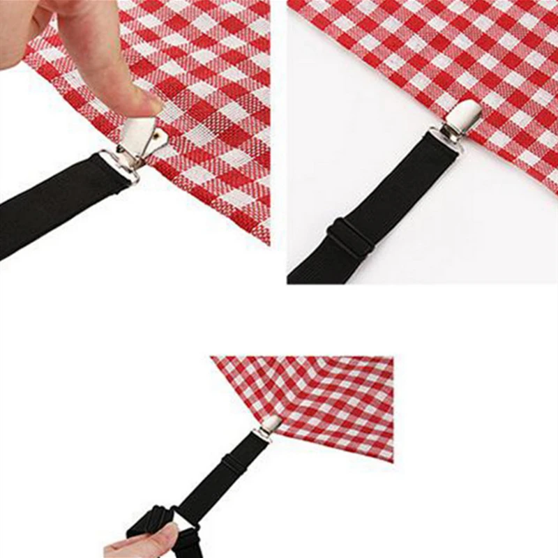 4 Piece Adjustable Bed Sheet Clip Grippers Set