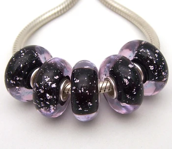 

JGWG850 5X 100% Authenticity S925 Sterling Silver Beads Murano Glass beads Fit European Charms Bracelet diy jewelry Lampwork