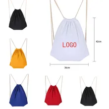 1 шт. 36 см* 42 см женский рюкзак с принтом логотипа, дорожная мягкая сумка для покупок, Хлопковая Сумка на шнурке, школьная сумка