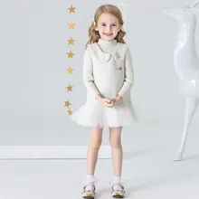 Милые детские сетчатые платья принцессы с бусинами и жемчужинами, бархатные вечерние платья без рукавов для девочек, зимние Базовые платья, Vestidos