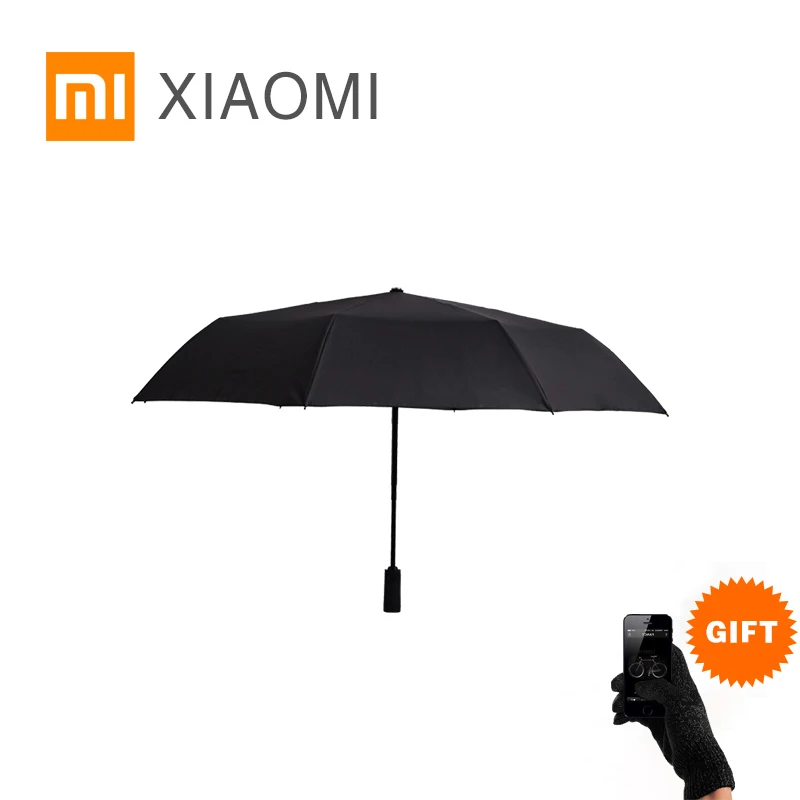 Xiaomi Mijia автоматический Солнечный дождливый Bumbershoot алюминиевый ветрозащитный водонепроницаемый УФ зонтик для мужчин и женщин летний зимний зонт - Цвет: Черный