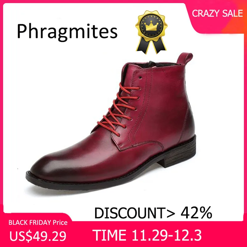 Phragmites/высокие ботильоны деловая Мужская обувь ботинки с носком в английском