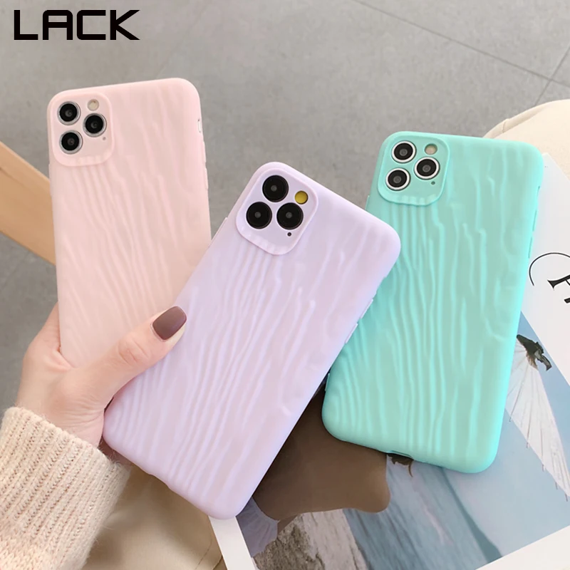 LACK Solid Color Fully protected lens Phone Case For iPhone 11 Pro Max X XR Xs Max 6s 7 8 Plus Simple Texture Soft Couples Cover