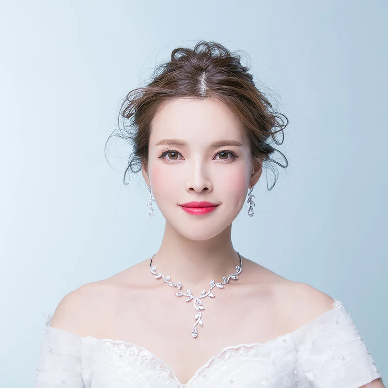 2 шт./компл. завод дизайн циркон Ювелирные наборы Y Форма ожерелье кулон падение Свадебные серьги для невесты Bijoux кубическая циркониевая биж... 2 шт./компл. завод дизайн циркон Ювелирные наборы Y Форма ожерелье кулон падение Свадебные серьги для невесты Bijoux кубическая циркониевая биж...