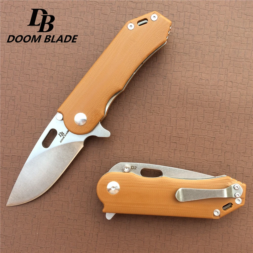 Ножи 7 9 дюйма 60 61hrc лезвие D2 Ручка G10 шарикоподшипник складной нож инструмент для
