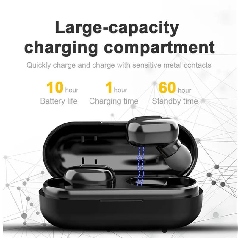 Waterproof TWS Bluetooth Headphones Wireless Earphone with Charging box Mini Sports Binaural Stereo Music Wireless Headset