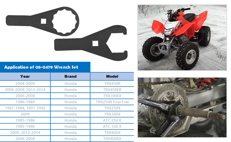 ATV Axle Nut Wrench 45.5mm/56mm for Honda TRX 250X 300X 300EX 400X 400EX 08-0479