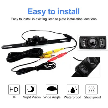

Car Camera Long License Plate Camera Plug - In Car Camera Infrared Night Vision Reversing Camera 170 Degree Angle Waterproof