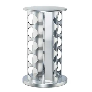 

2020 New Stainless Steel Glass Bottle Rotating Seasoning Rack For 20 Bottles