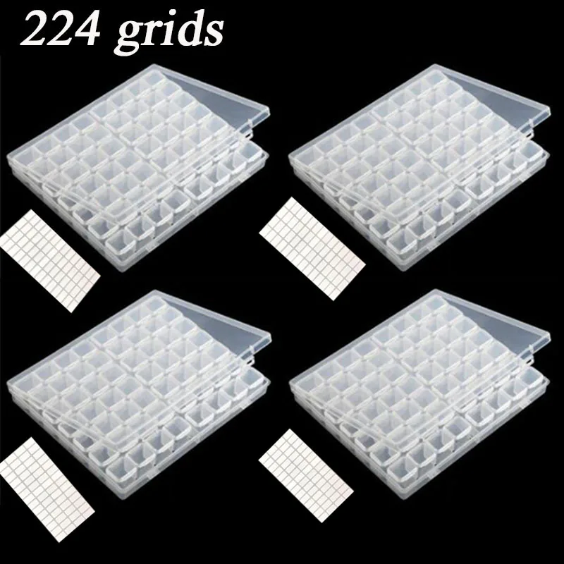 Caja de almacenamiento de plástico con 56/28/8 ranuras, Kits de pintura de diamantes, herramientas de diamantes de imitación para Nail Art, cajas de almacenamiento de cuentas, caja organizadora, venta
