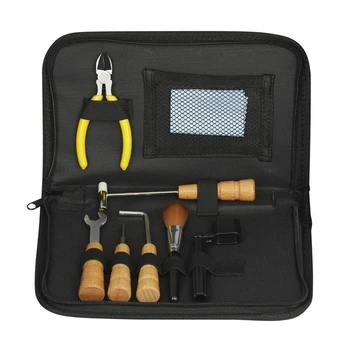 

Guitar Repair Tools Kit, 8 Pcs Musical Instruments Repair Maintenance Accessories,Cleaning Wrench Kit with Bag, Professional