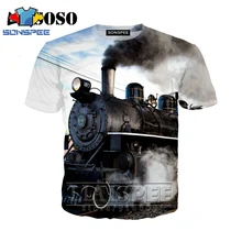 Аниме 3d принт футболка паровой двигатель уличная Пароварка для мужчин и женщин Поезд Мода dj Футболка Harajuku Детские рубашки homme футболка A110