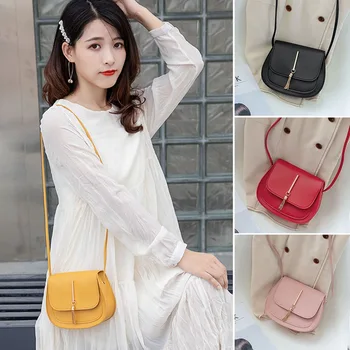

Small Square Shoulder Bag For Women GIrls Fashion PU Leather Tassel Crossbody Messenger Bag Ladies Solider Color Phone Purse Bag