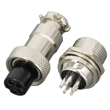 

5 sets aviation plug socket GX12 through the wall type GX12-2~7P board before installation connector hanging plating