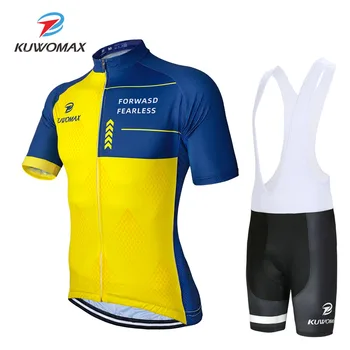 

KUWOMAX Cycling Jersey Set Bib Shorts Men's Cycling Clothing Short Set Bike Wear Road Road 9D Gel pad.