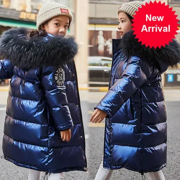 

Snowsuit Winter -30 Russian Girls Clothes Duck Down Jacket waterproof Outdoor hooded coat Boys Kids parka real fur clothing