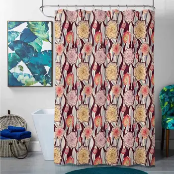 

Shower Curtains Teen Girl Roses,Romantic Roses on Abstract Waves Background Bouquet of Love Vintage Inspirations, Multicolor,W36