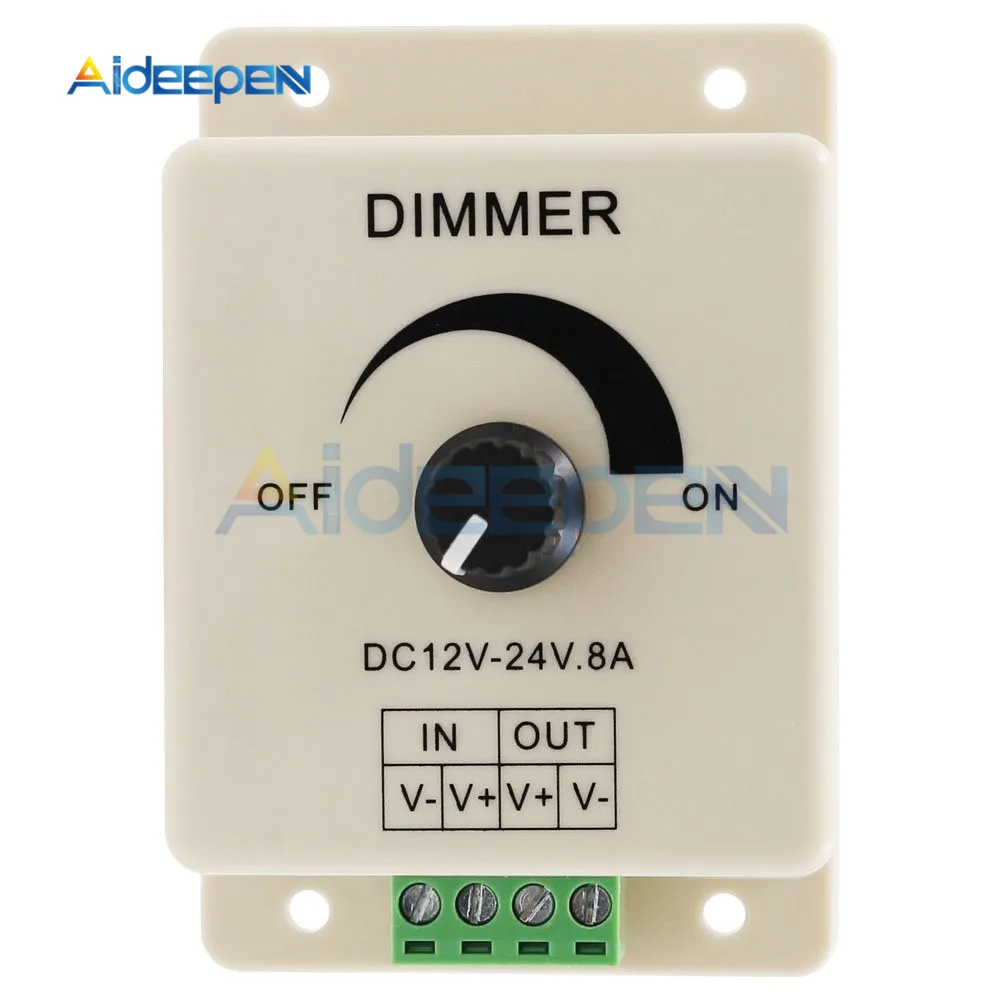 10 pcs Dimmer Regulator Strip Spotlight PWM LED Lamps with wheel 12 24v 8a 